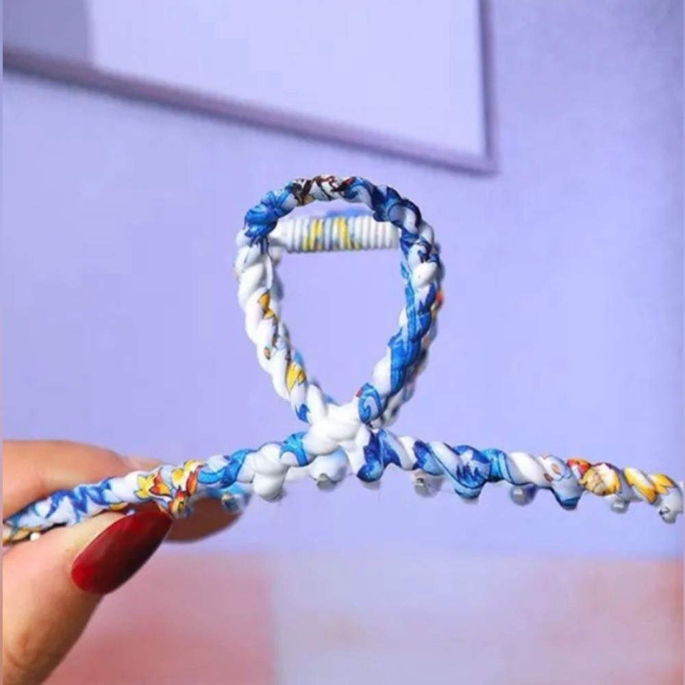 Large metal blue and multicolored hair claw hair accessories claw clip